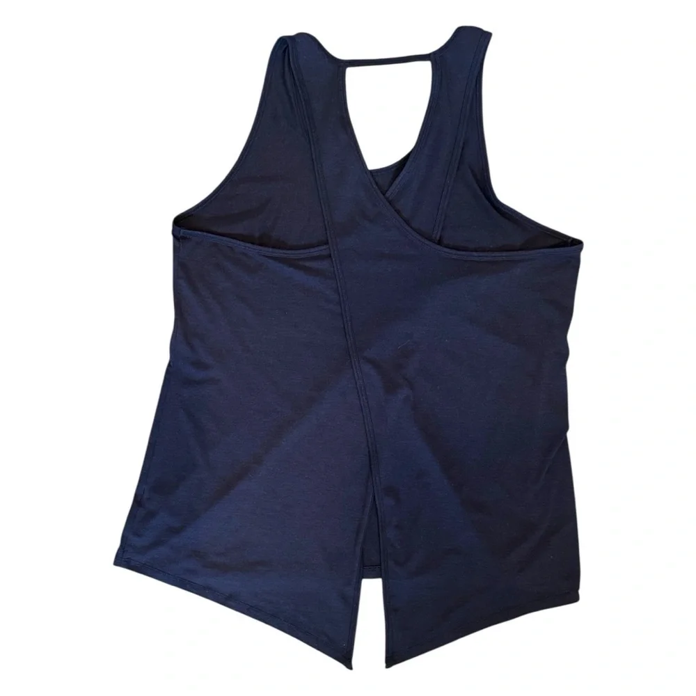 Athleta Essence Vital Tie Back Sleeveless Tank Navy Blue Women’s Medium 161342 - Picture 4 of 6